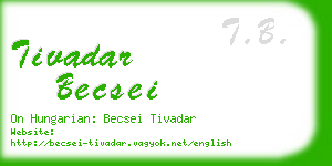 tivadar becsei business card